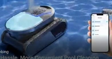 Yardforce Robotic Pool Cleaner , Climbing wall cleaning function,Supports connection to mobile APP and OTA upgrade function,includes retrieval Hook