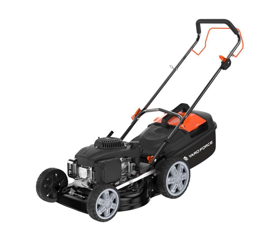 Yardforce Cordless 46cm Petrol Lawn Mower (Self-propelled), LONCINE engine 139cc, 2.2kW, With Soft grip on handle, and integrated washing adaptor