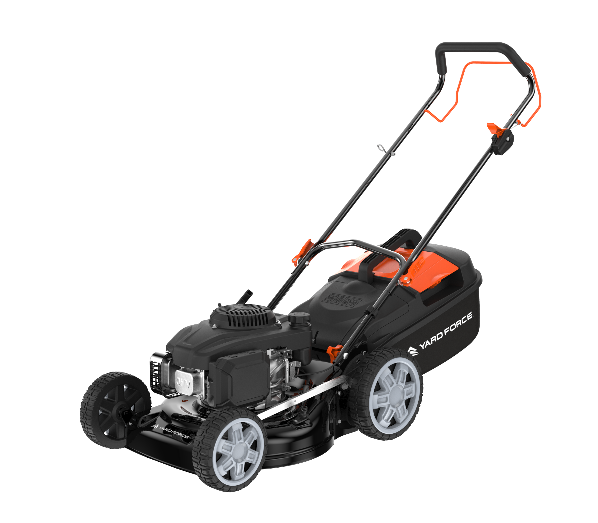 Yardforce Cordless 46cm Petrol Lawn Mower (Self-propelled), LONCINE engine 139cc, 2.2kW, With Soft grip on handle, and integrated washing adaptor