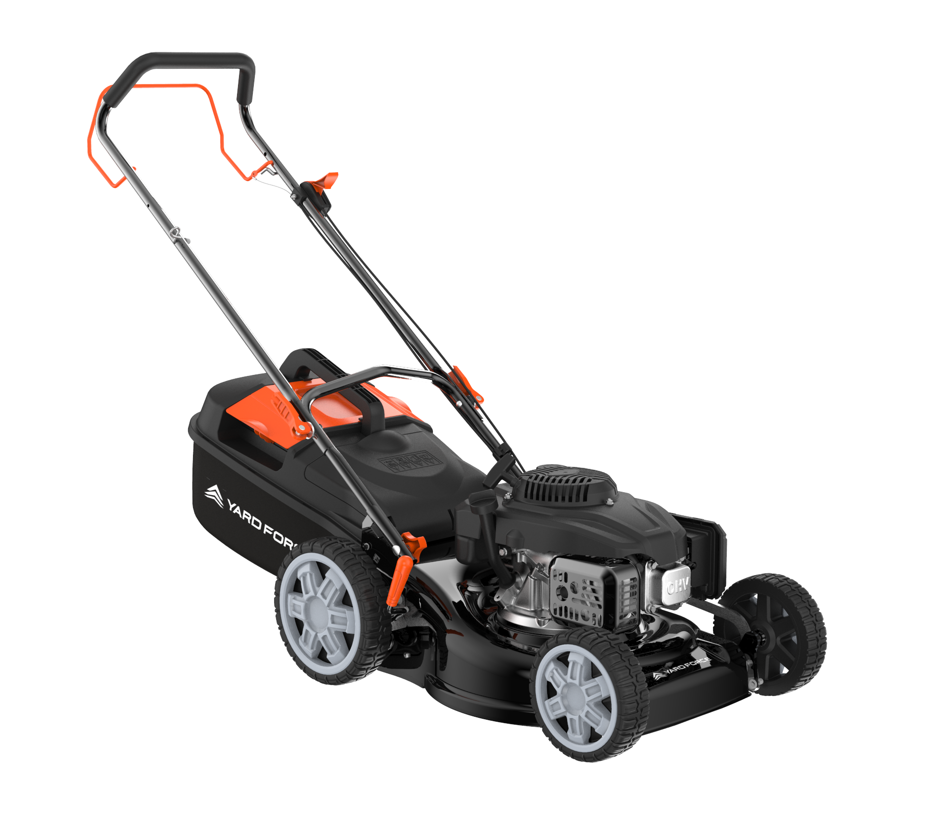 Yardforce Cordless 46cm Petrol Lawn Mower (Self-propelled), LONCINE engine 139cc, 2.2kW, With Soft grip on handle, and integrated washing adaptor