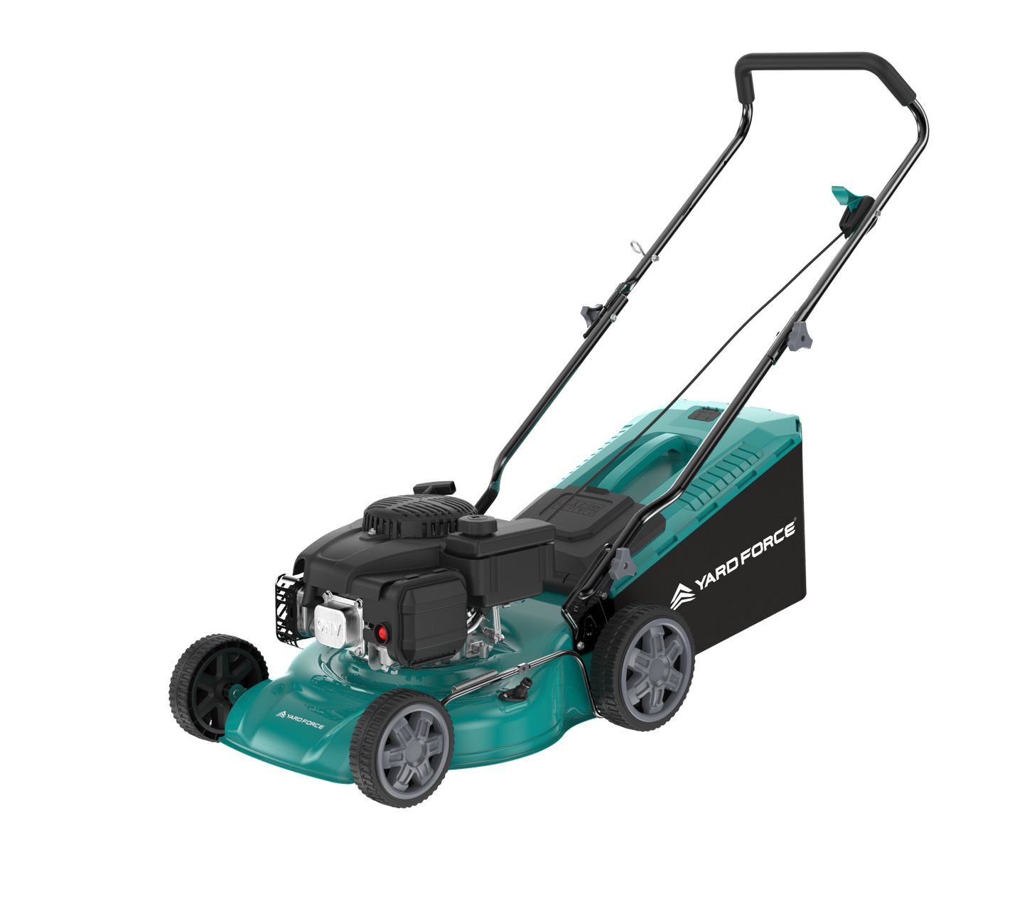Yardforce Cordless 41cm Petrol Lawn Mower (Hand push), LONCINE engine 123cc, 1.9kW, With Soft grip on handle, and integrated washing adaptor