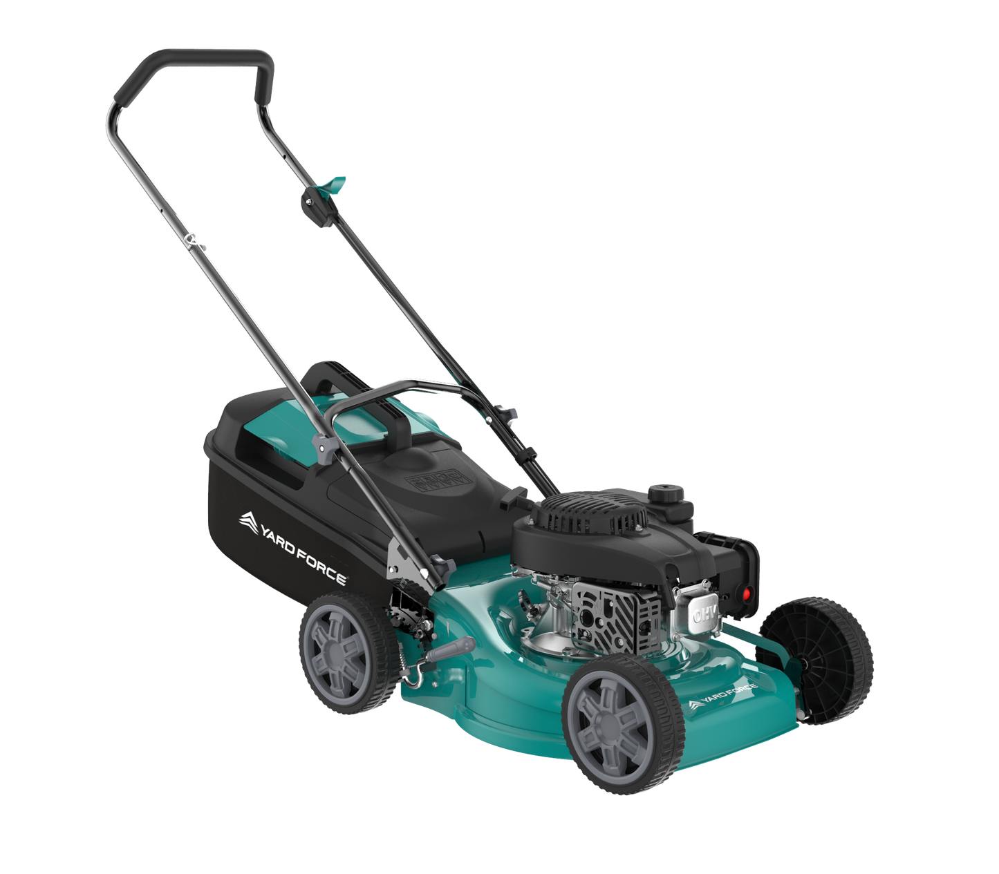 Yardforce Cordless 46cm Petrol Lawn Mower (Hand push), LONCINE engine 139cc, 2.2kW, With Soft grip on handle, and integrated washing adaptor