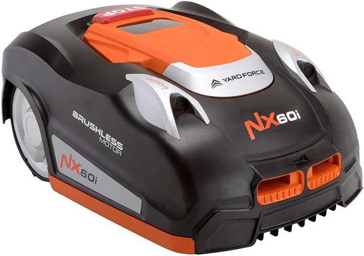 Yard Force NX60i Robotic Lawnmower up to 600 m², Automatic Robot Lawn Mower with Wi-Fi Connection, App Control, iRadar Ultrasonic Sensor, Edge Cutting Function, LCD Control Panel with Number Keypad