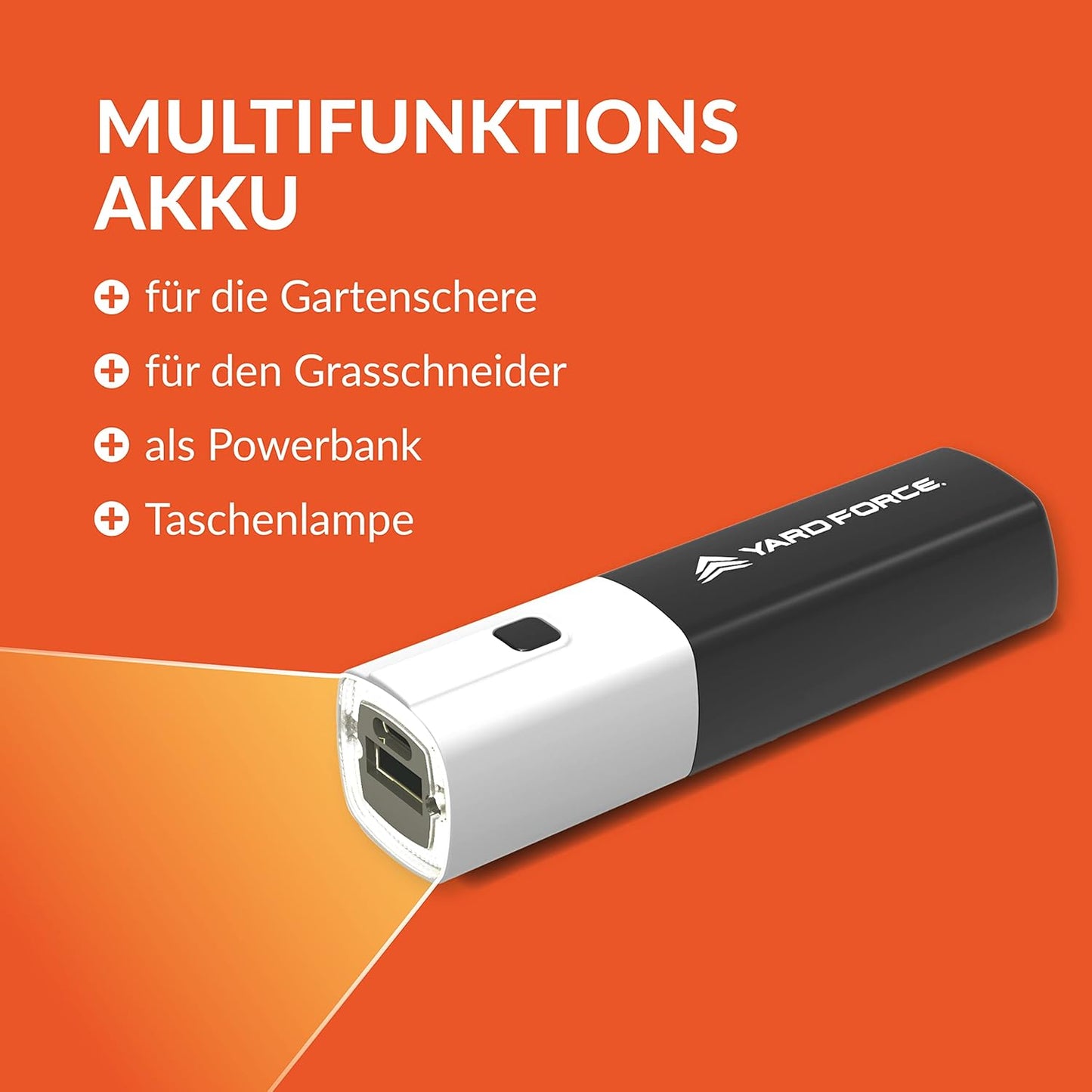 Yard Force VITA Garden Tool Set 6 Pieces Including Case, Electric Grass Shears with 4Ah Battery and Charger, High-Quality Garden Tools for Small Gardens and Balconies