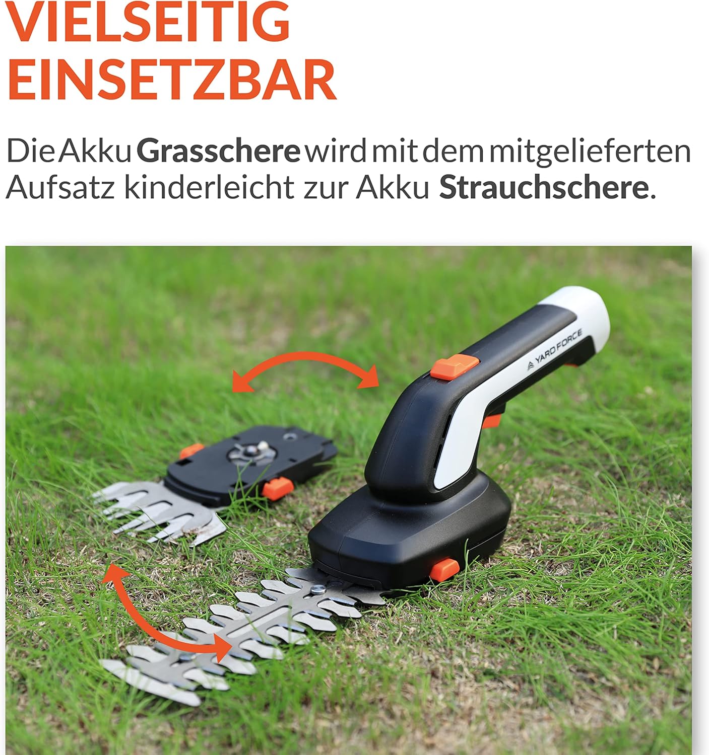 Yard Force VITA Innovative Garden Tool Set Including 4V/4Ah Battery | 6-in-1 Tool Box | Electric Garden Shears | Electric Grass and Shrub Shears | Hand Shovel | Hand Cultivator | Hand Digging Fork