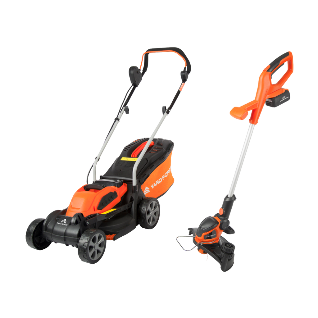 40V 32cm Brushless Cordless Lawnmower & Trimmer Lawn Care Twin Pack