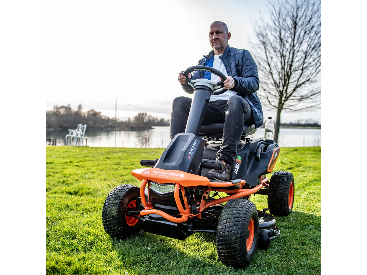 Yard Force ProRider E559 56V Battery Powered Riding Mower, 38" (96cm) Cutting Width, Lithium-ion, up to