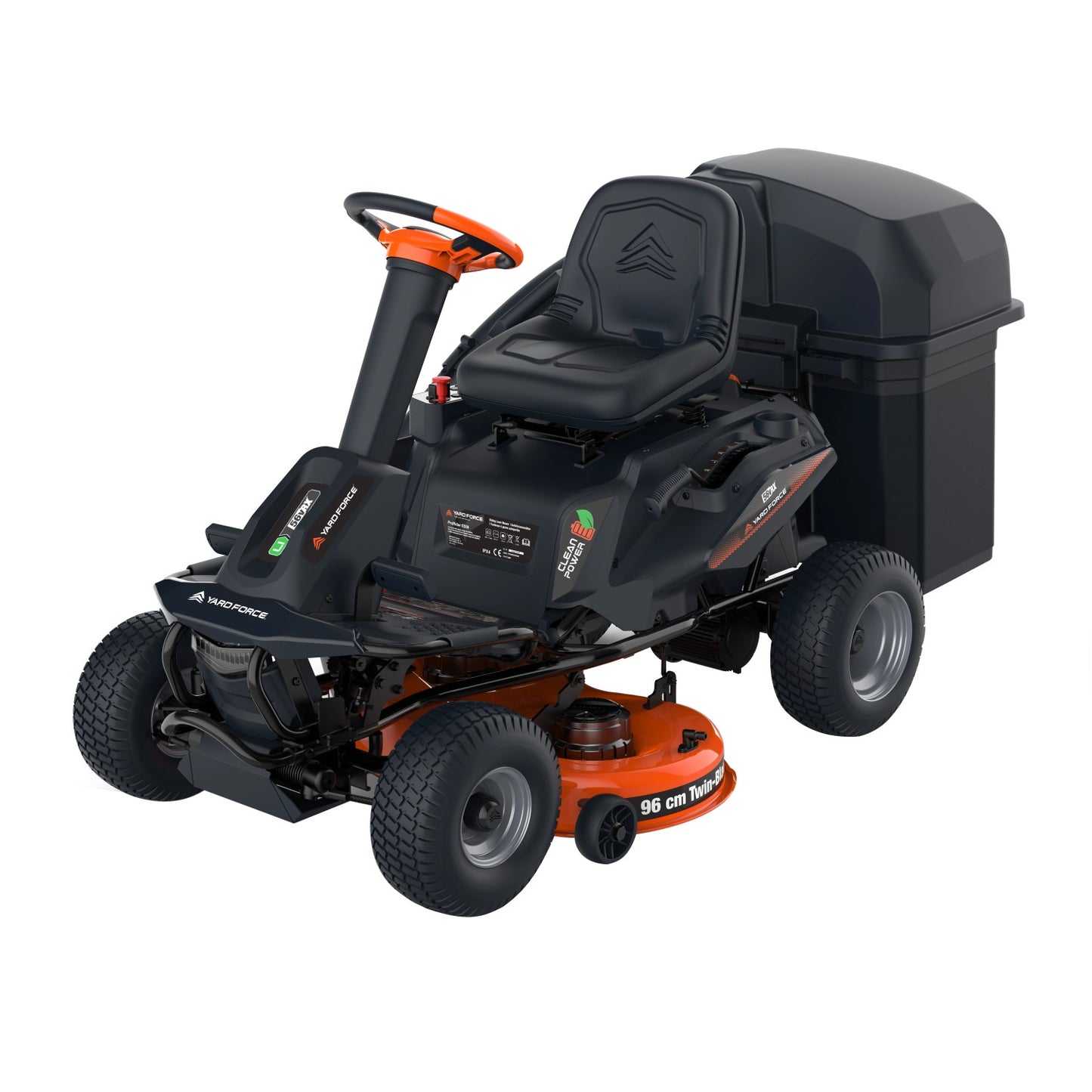 Yard Force ProRider E559 56V Battery Powered Riding Mower, 38" (96cm) Cutting Width, Lithium-ion, up to