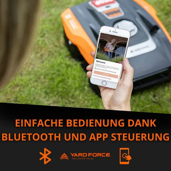 YARD FORCE Compact 400RiS Robotic Lawnmower up to 400 m², Self-Propelled Lawn Mower Robot with WiFi and App Control, iRadar Ultrasonic Sensor, Edge Cutting Function and Brushless Motor